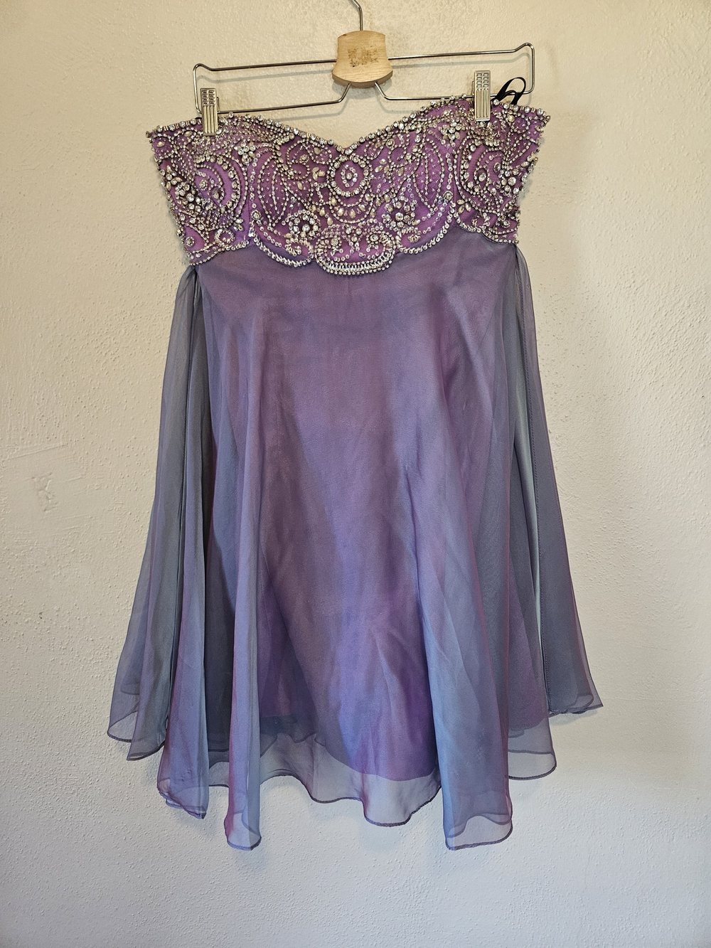 Jadore Evening Lavender Satin Dress (Size 16)